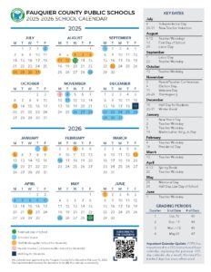 Fauquier County Public Schools Calendar 2025 2026 in PDF