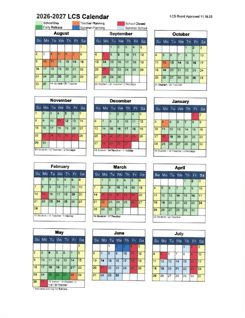 Leon County Schools Calendar 2026-2027