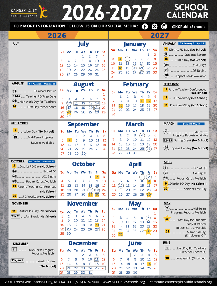 Kansas Public Schools Calendar 2026-2027