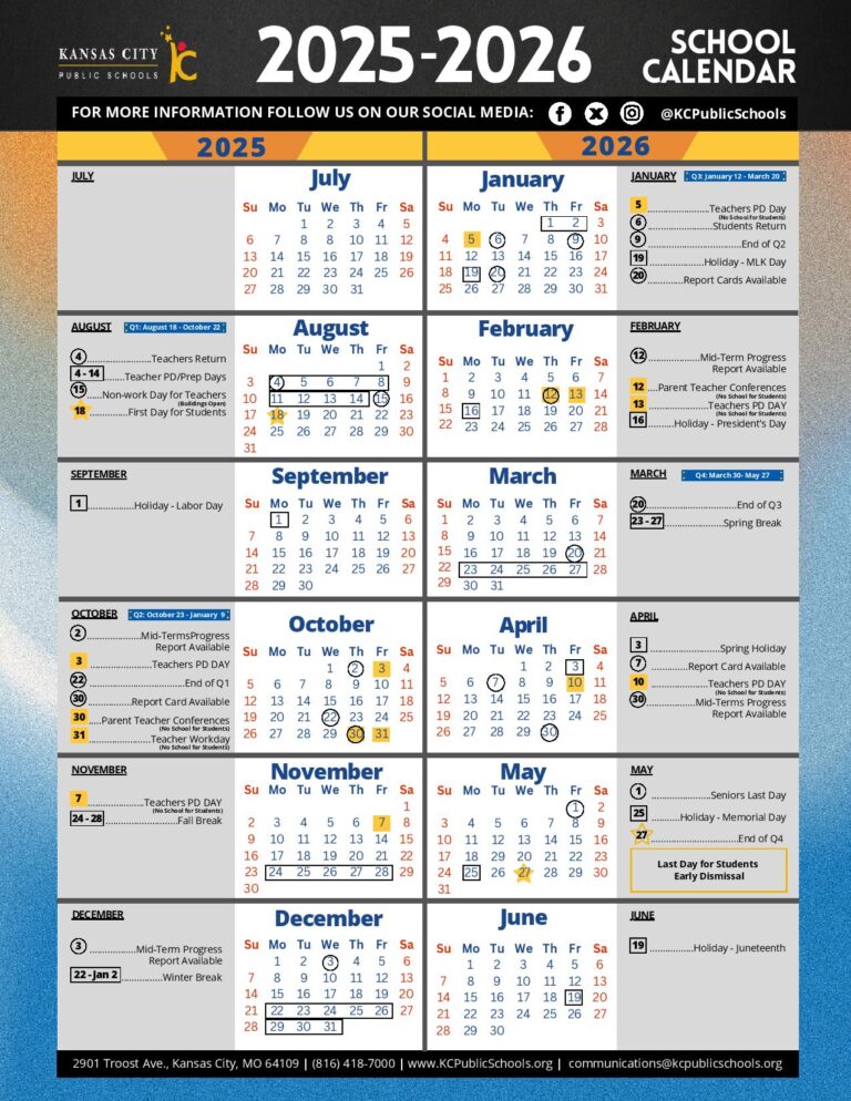 Kansas Public Schools Calendar 2026-2027 in PDF