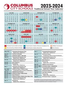 Columbus City Schools Calendar Holidays 2023-2024 PDF