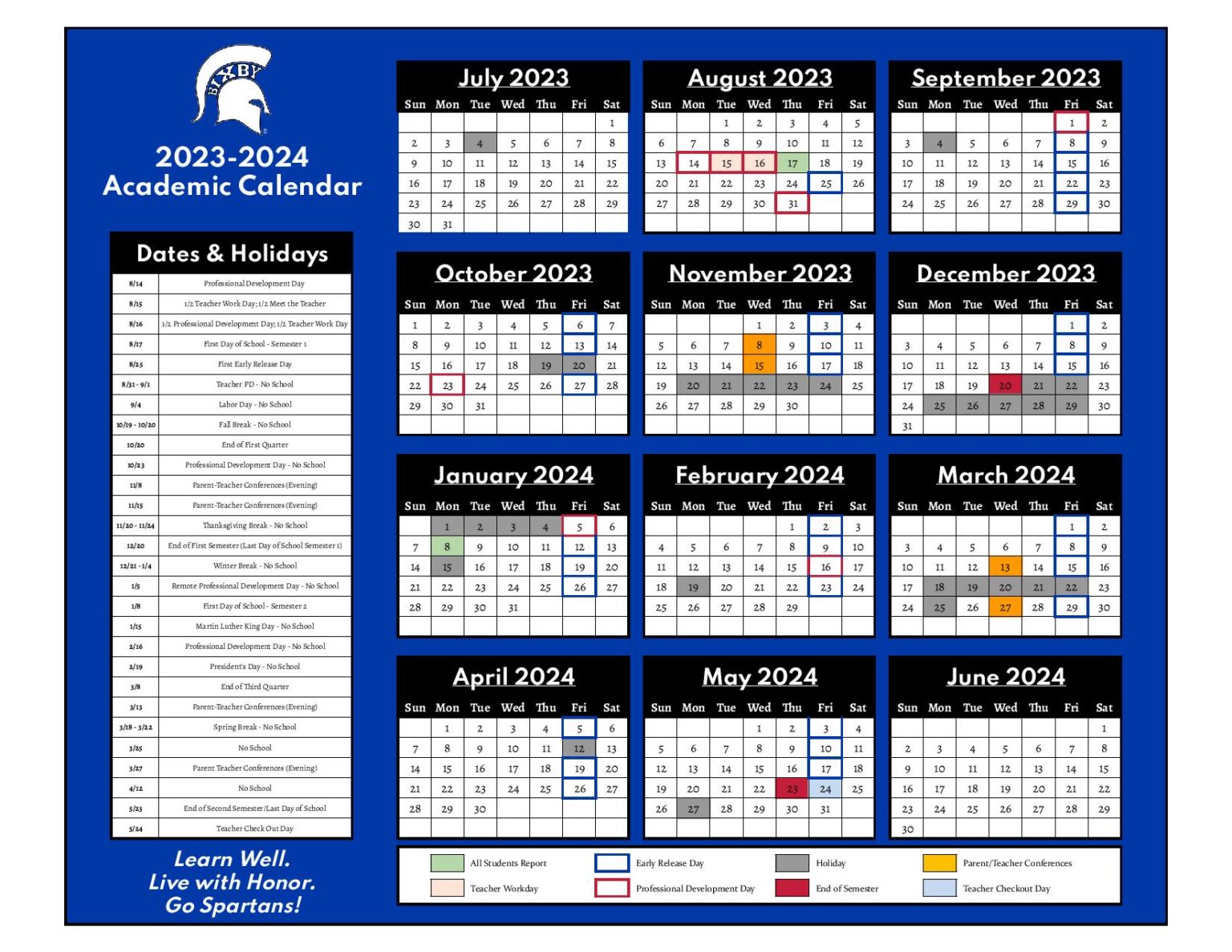 Bixby Public Schools Calendar 20242025 (Oklahoma)