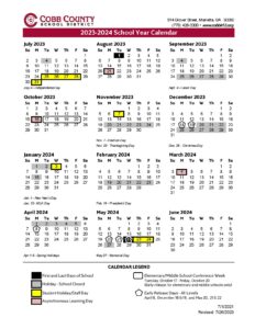 Cobb County School District Calendar Holidays 2024-2025