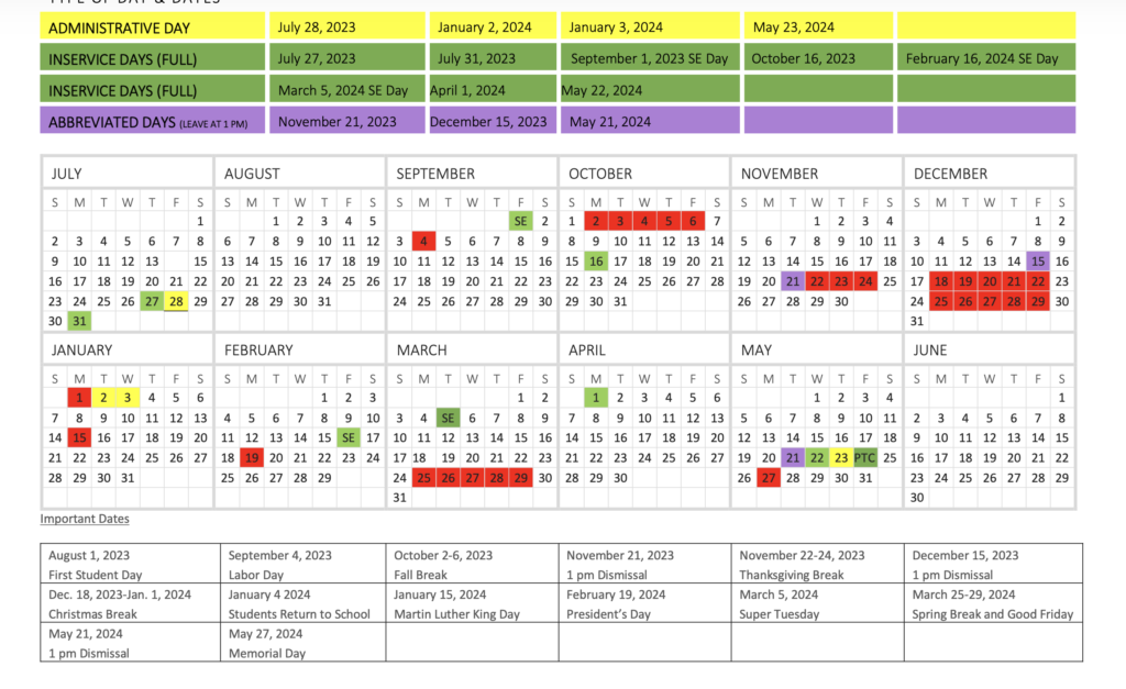 Cocke County Schools Calendar