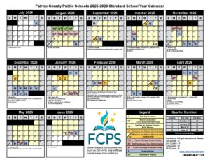 Fairfax County Public Schools Calendar Holidays 2025-2026 - School