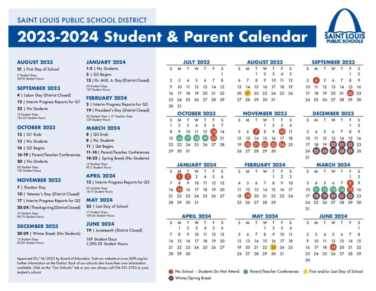 Saint Louis Public Schools Calendar 2024 (Missouri)