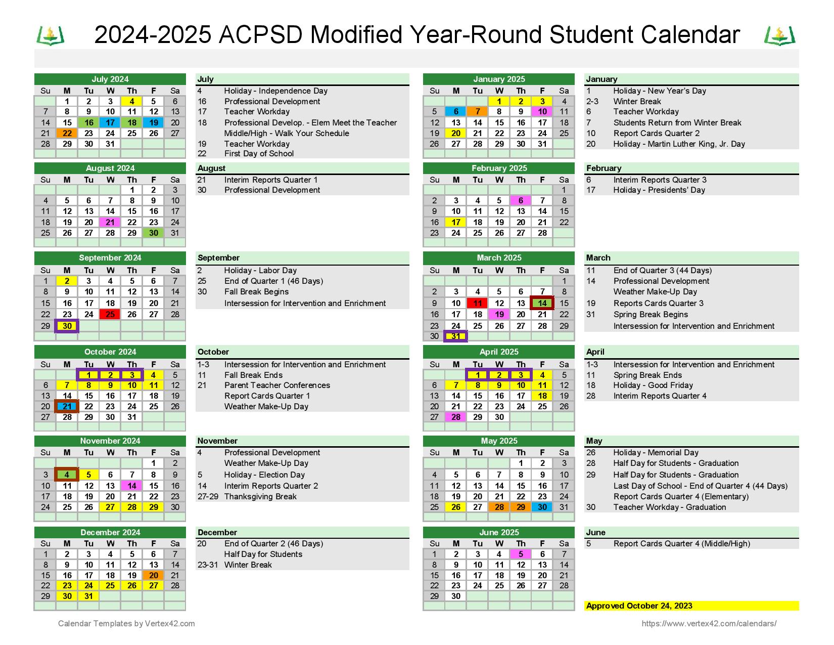 Aiken County Public Schools Calendar 20252025 in PDF