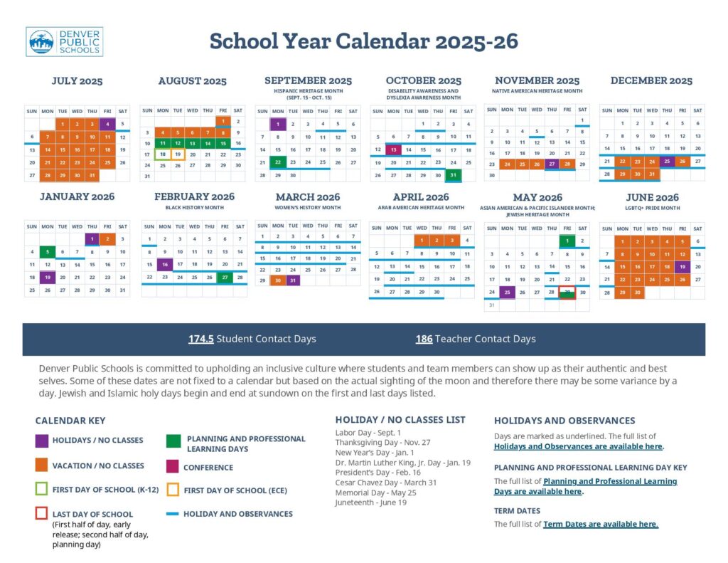 Denver Public Schools Calendar 2025
