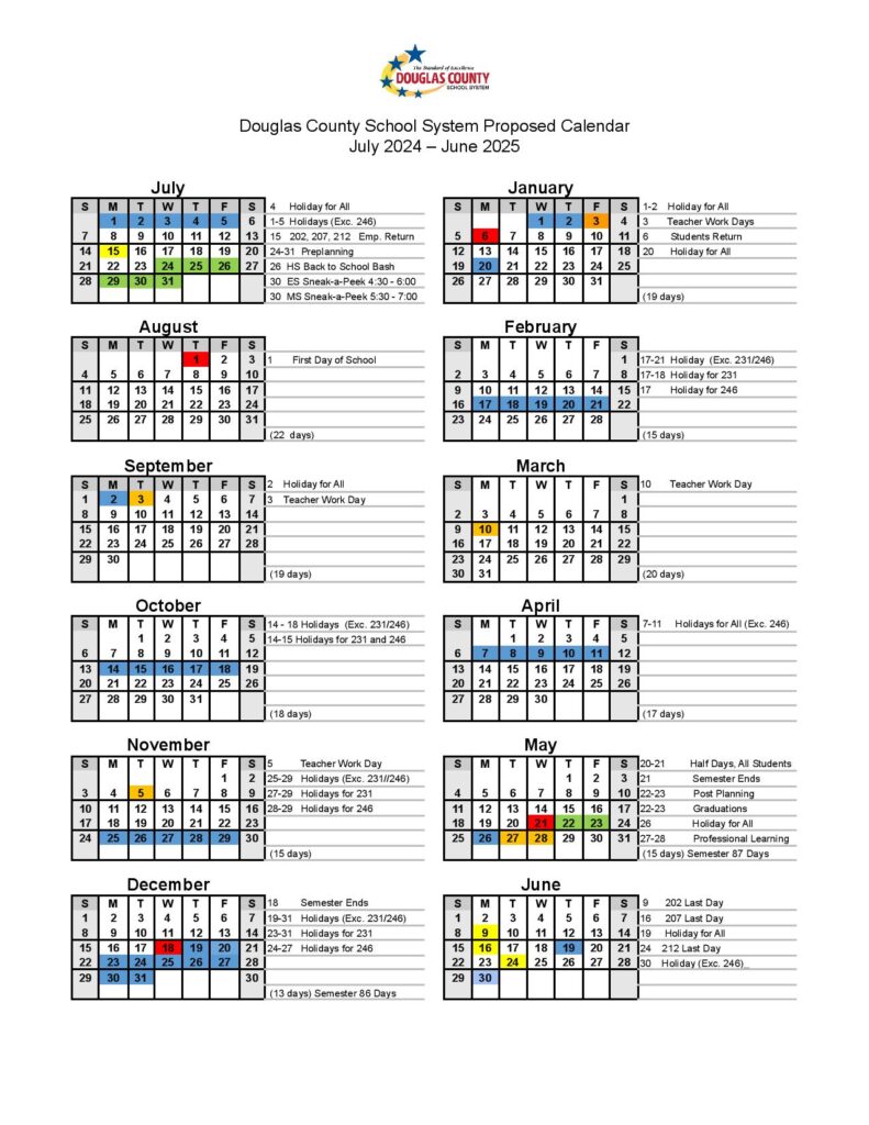 Douglas County Schools Calendar