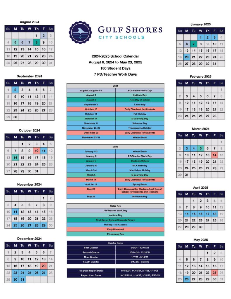 Gulf Shores City Schools Calendar