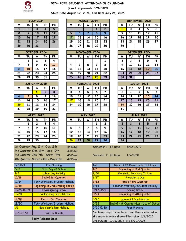 Seminole County Public Schools Calendar