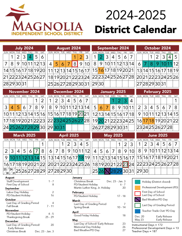 Magnolia Independent School District Calendar