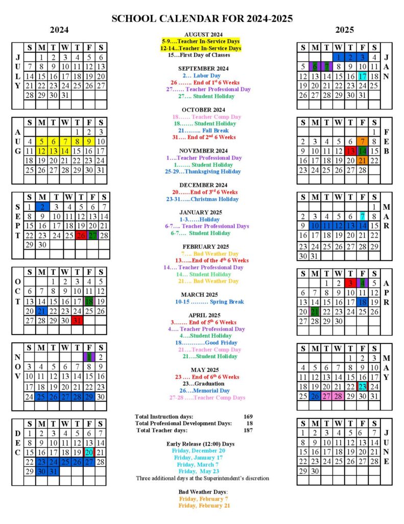 Andrews Independent School District Calendar
