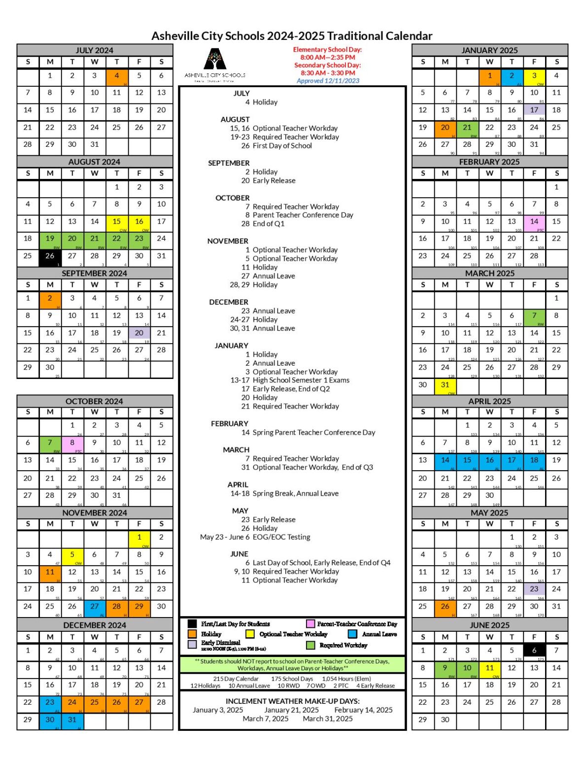 Asheville City Schools 2025 Calendar Donica Marilee