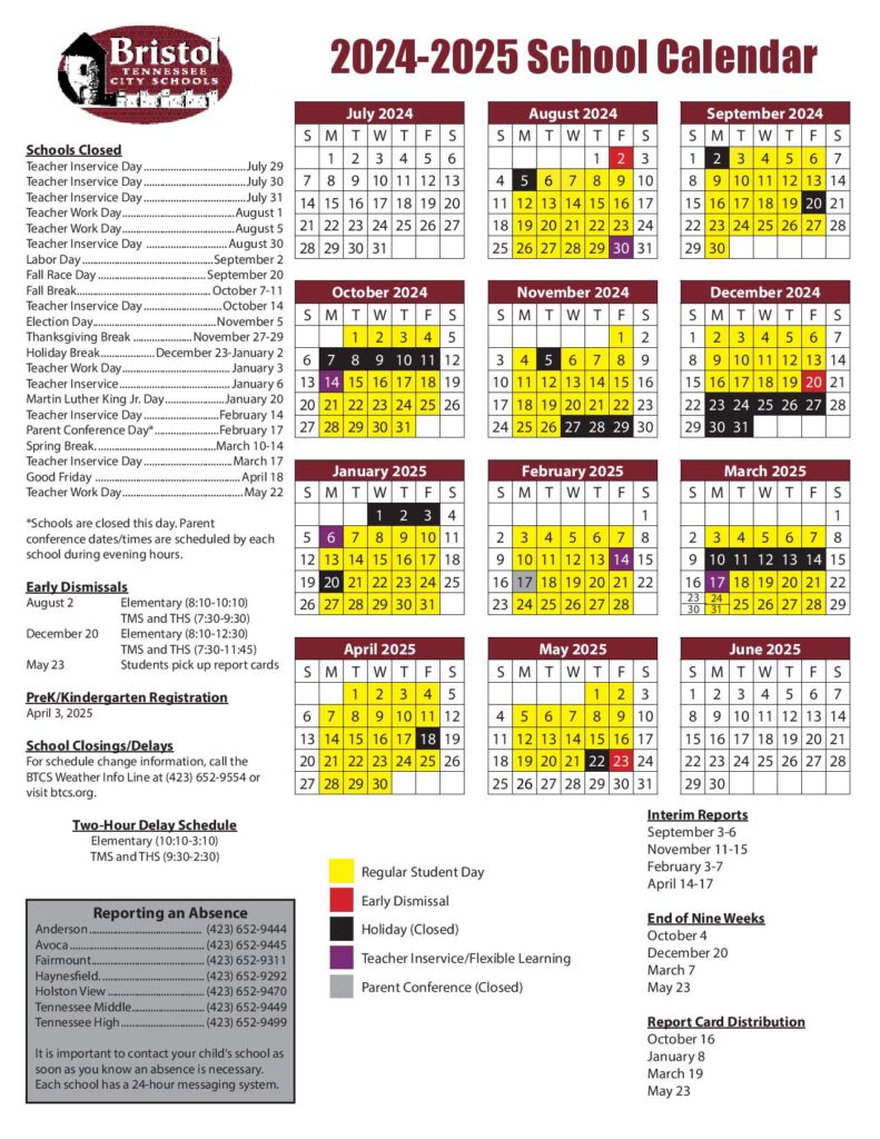 Bristol Tennessee City Schools Calendar