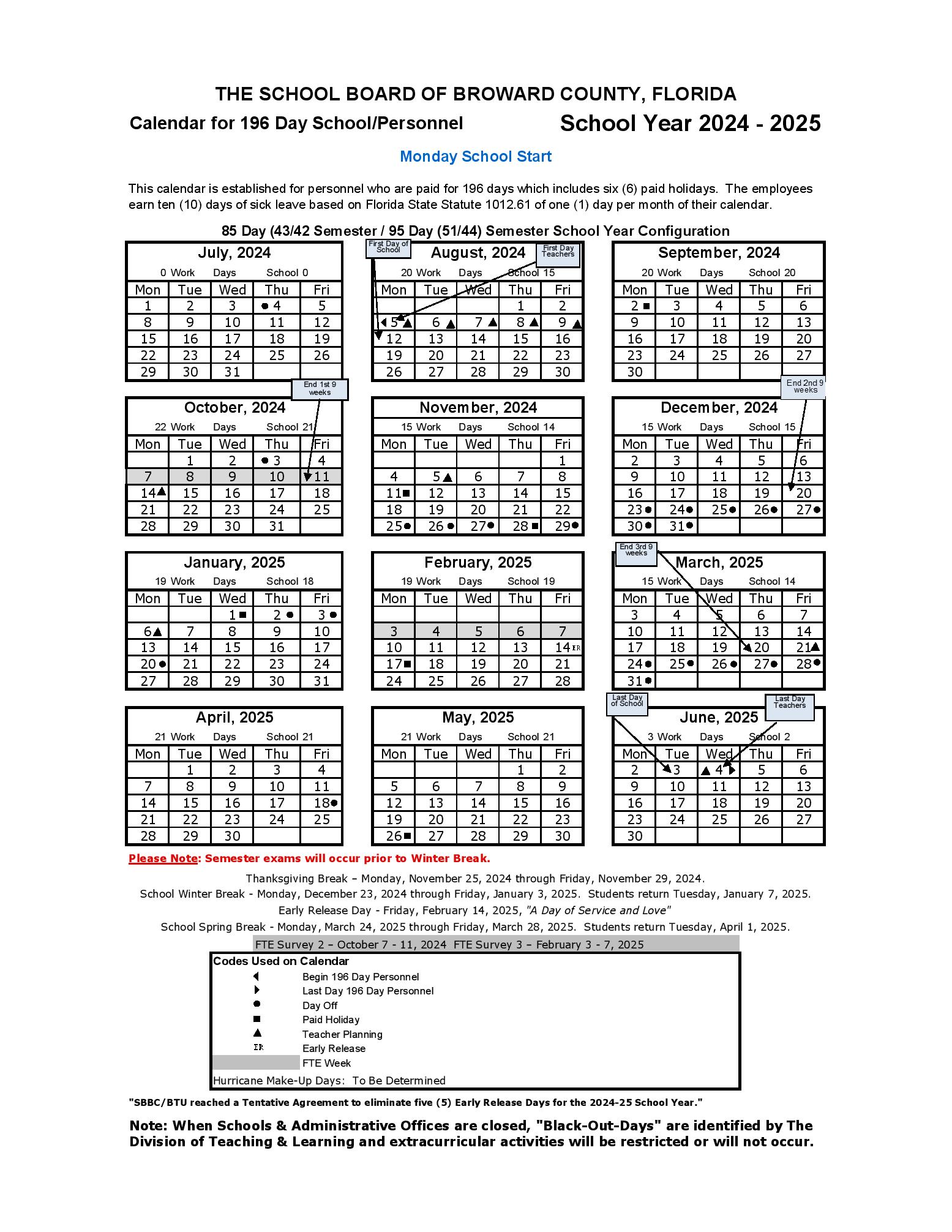 School Calendar 202425 Broward Letty Olympie