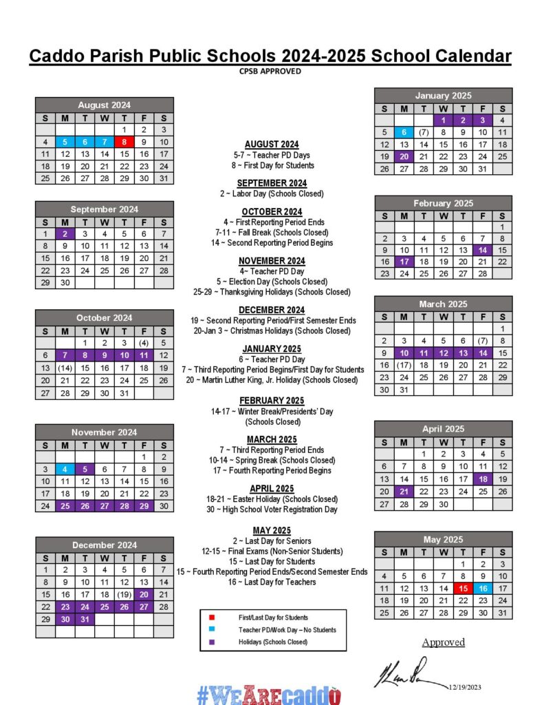 Caddo Parish Public Schools Calendar