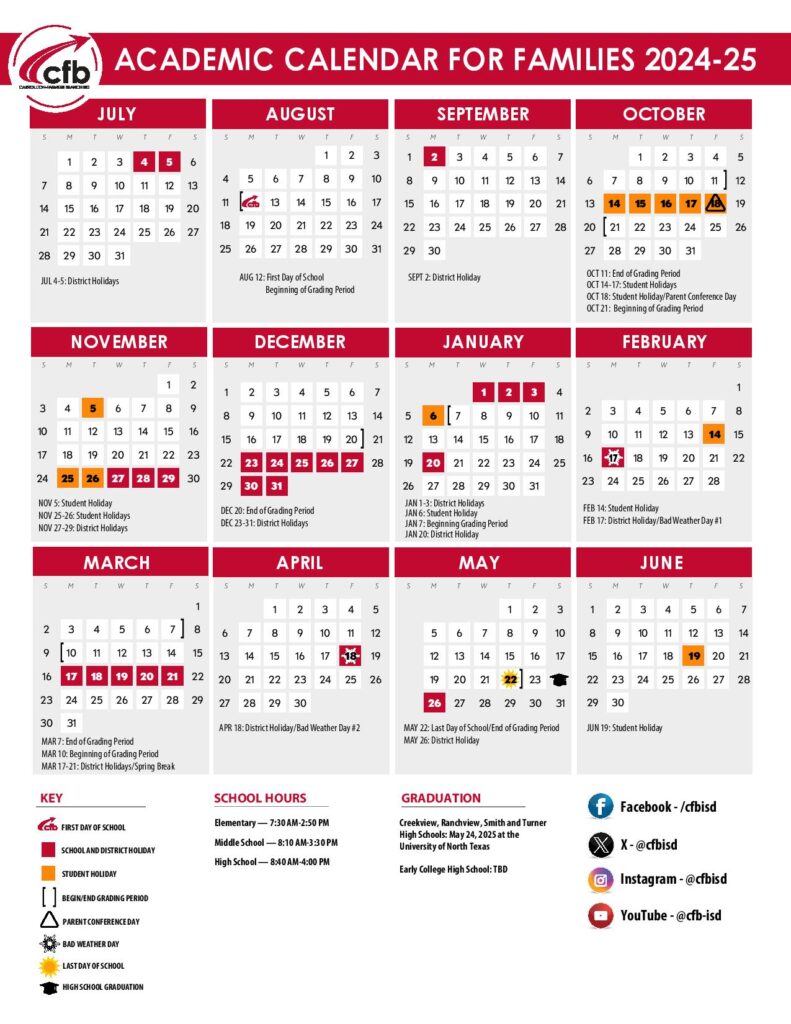Carrollton-Farmers Branch ISD Calendar