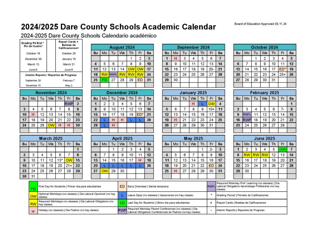 Dare County Schools Calendar