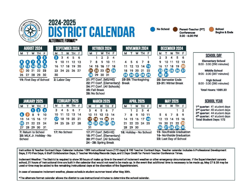Fort Smith Public Schools Calendar