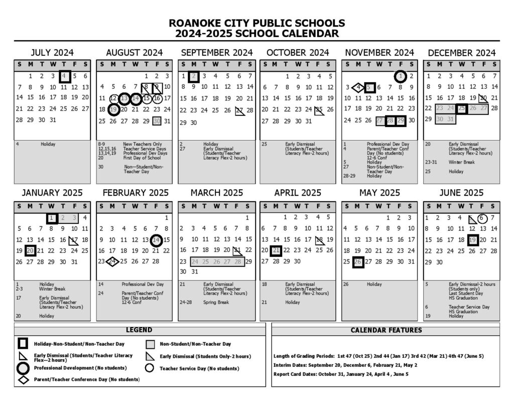 Roanoke City Schools Calendar