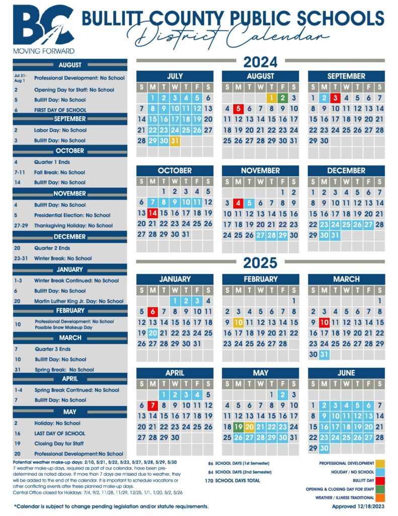 Bullitt County Schools Calendar