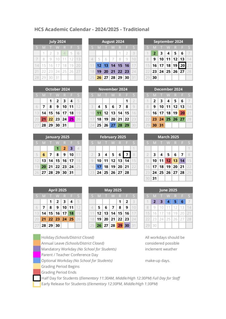 Hoke County Schools Calendar