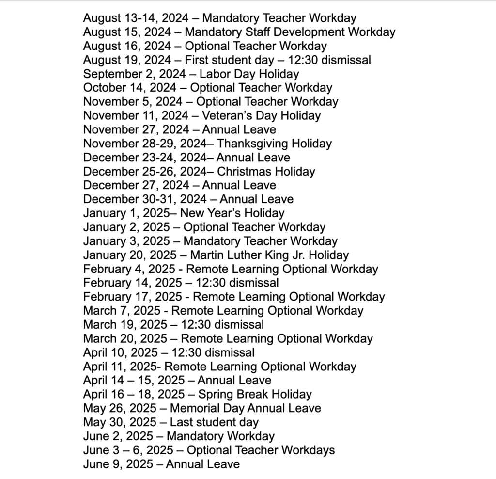 Haywood County Schools Calendar