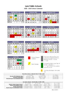 Lynn Public Schools Calendar 2024-2025 in PDF