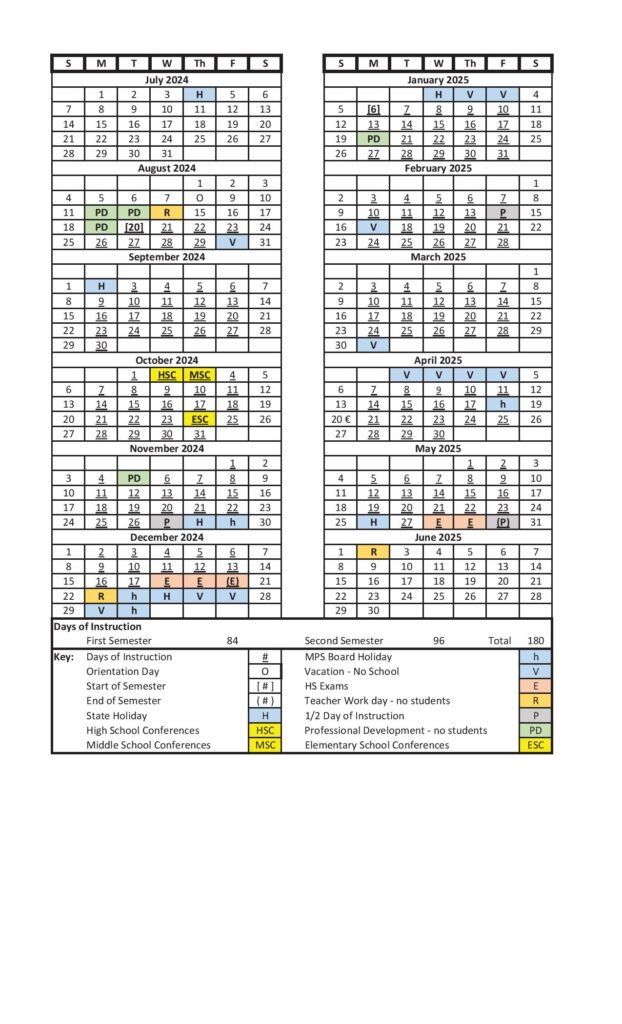 Midland Public Schools Calendar