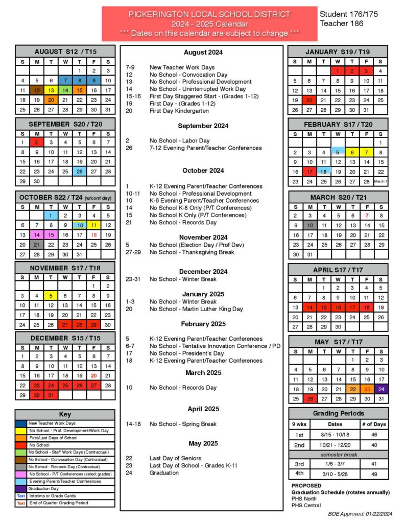 Pickerington Schools Calendar