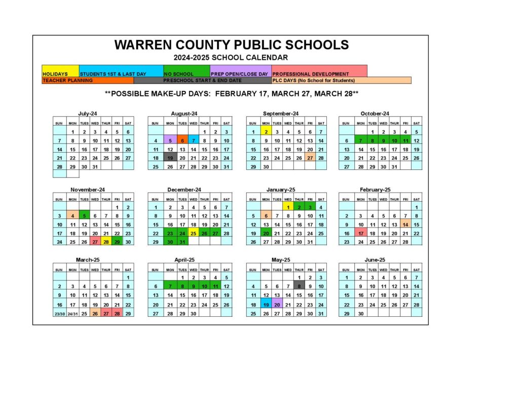 Warren County Schools Calendar