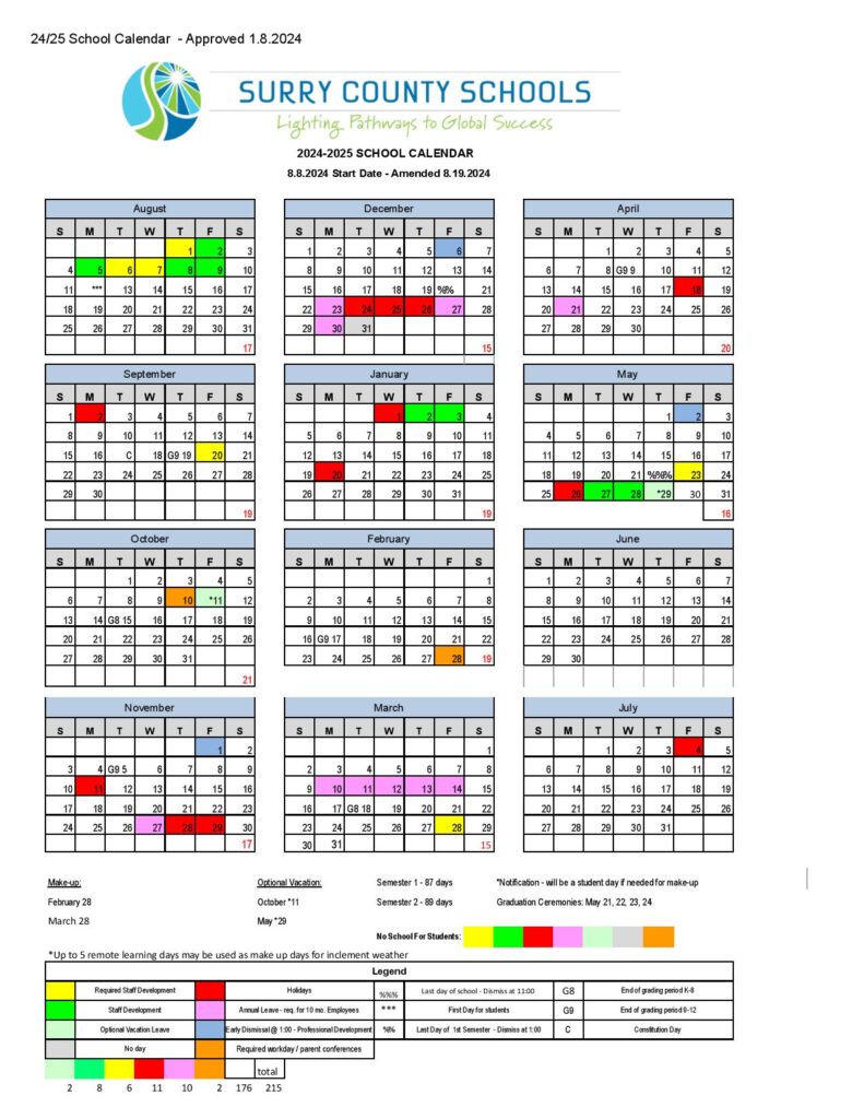 Surry County Schools Calendar