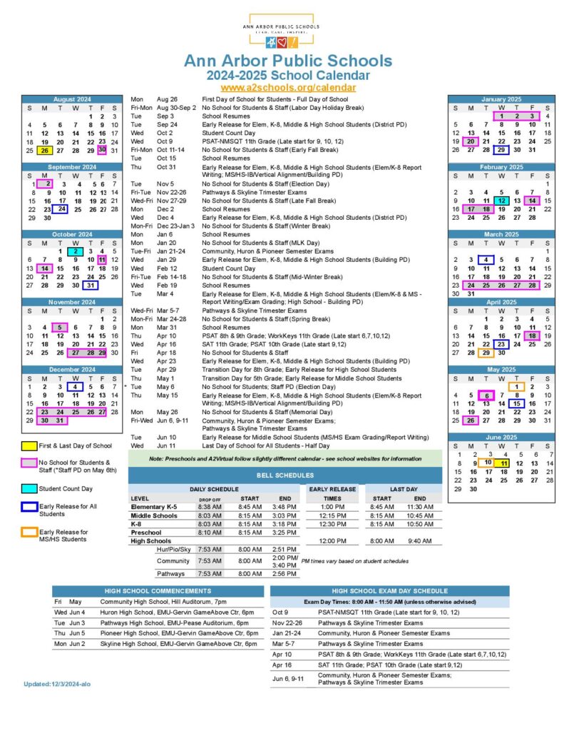 Ann Arbor Public Schools Calendar