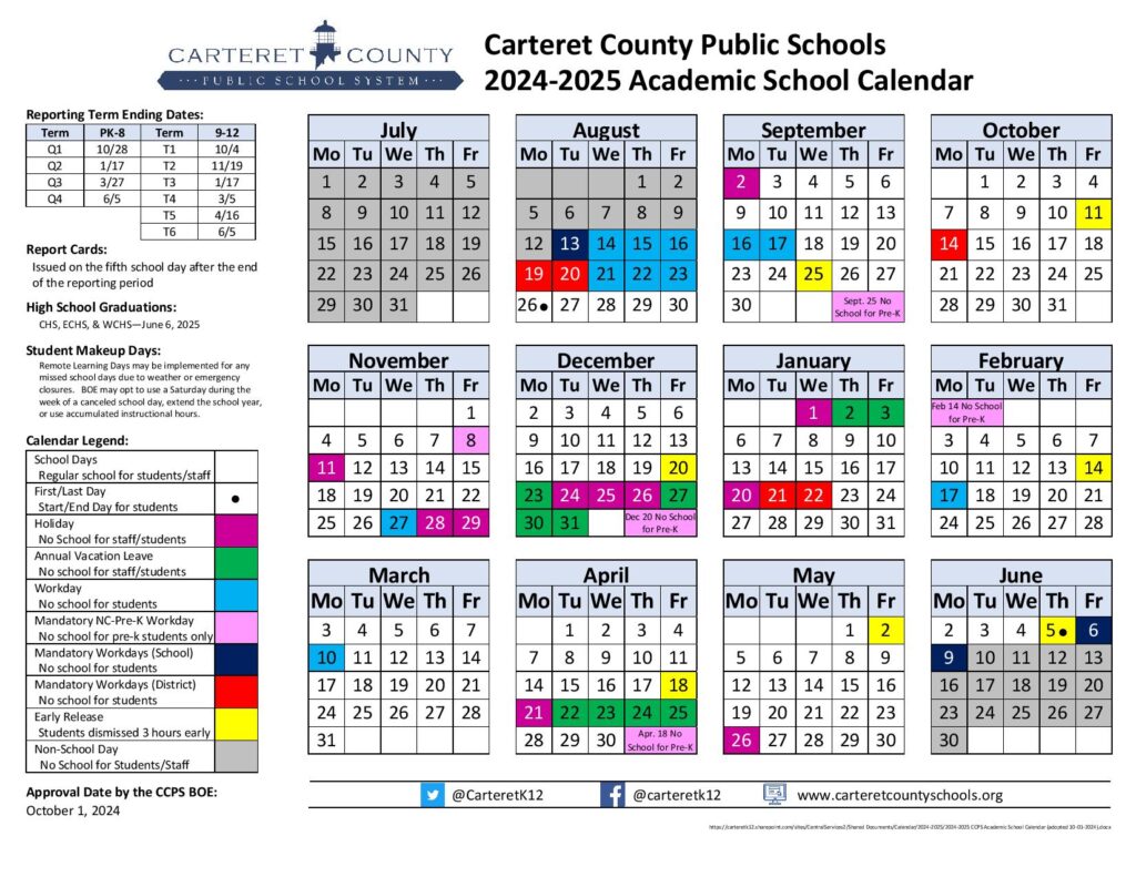 Carteret County Schools Calendar