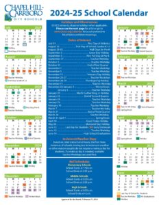 Chapel Hill Carrboro City Schools Calendar 2025 in PDF Chapel Hill Carrboro City Schools Calendar 2025 in PDF