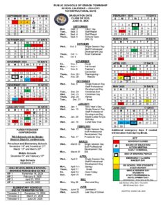 Edison Township Public Schools Calendar 2025 in PDF