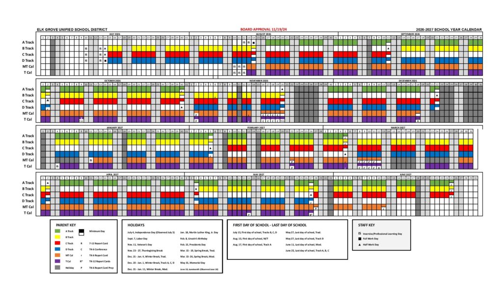 Elk Grove Unified School District Calendar 2026-2027