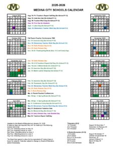 Medina City Schools Calendar 2025 2026 in PDF Medina City Schools Calendar 2025 2026 in PDF