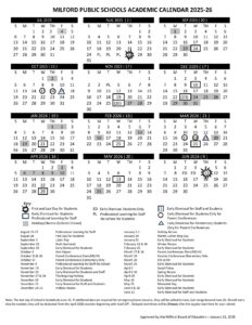 Milford Public Schools Calendar 2025 2026 in PDF Milford Public Schools Calendar 2025 2026 in PDF