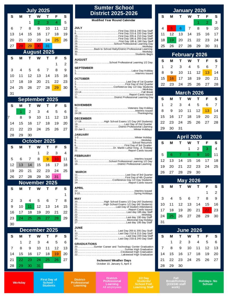 Sumter School District Calendar 2025 2026 In PDF sumter-school-district-calendar-2025-2026-in-pdf