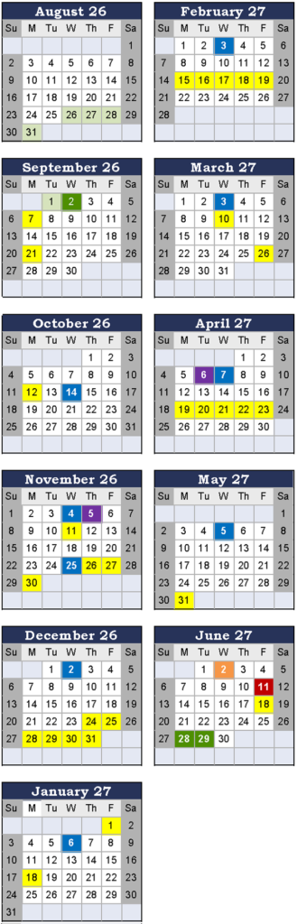 Wellesley Public Schools Calendar 2026-2027